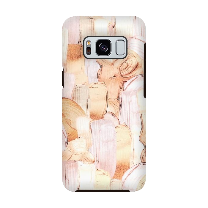 Galaxy S8 StrongFit Blush Faux Gold Copper Acrylic Brush Strokes by  Utart