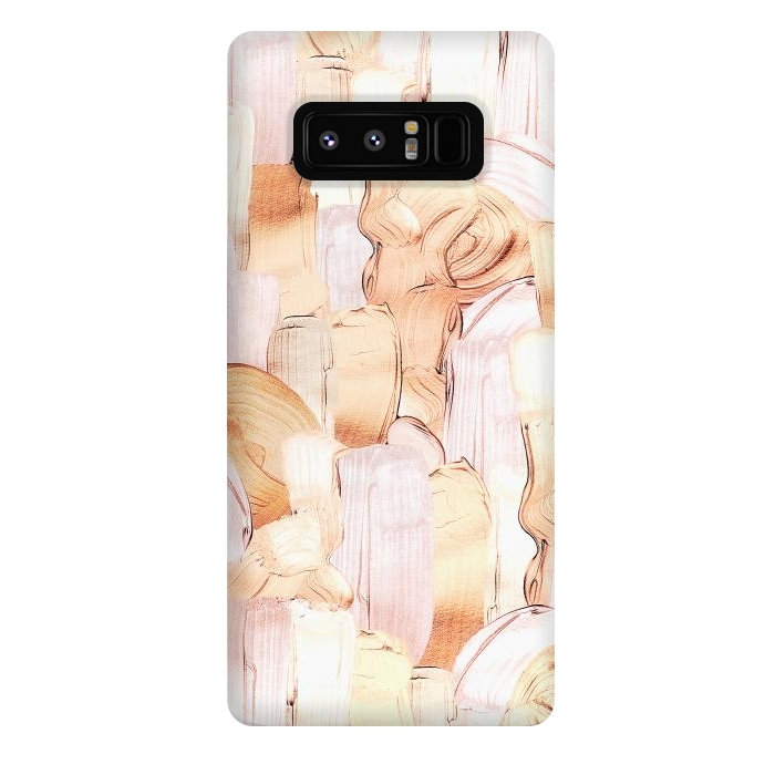 Galaxy Note 8 StrongFit Blush Faux Gold Copper Acrylic Brush Strokes by  Utart