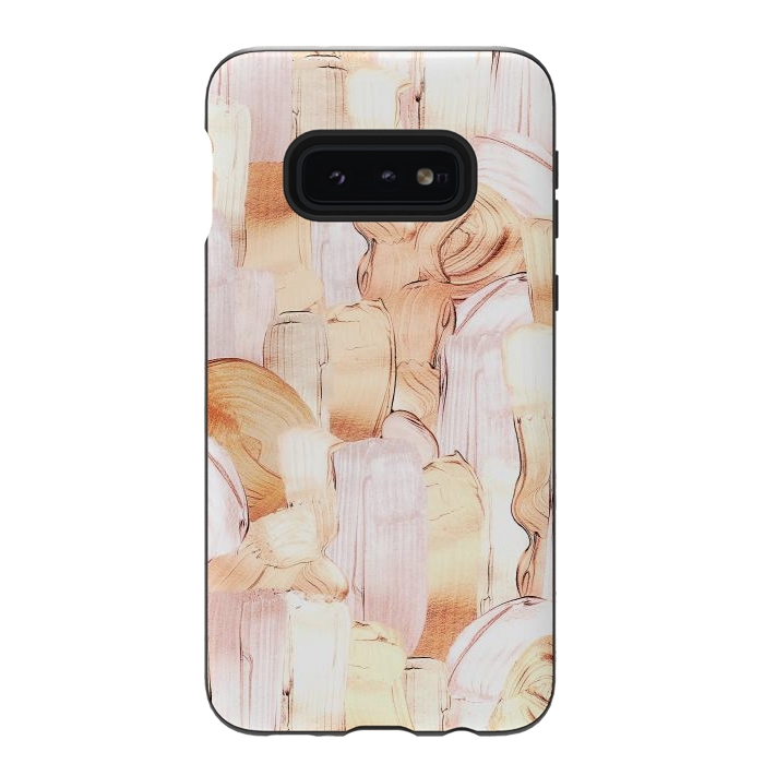Galaxy S10e StrongFit Blush Faux Gold Copper Acrylic Brush Strokes by  Utart