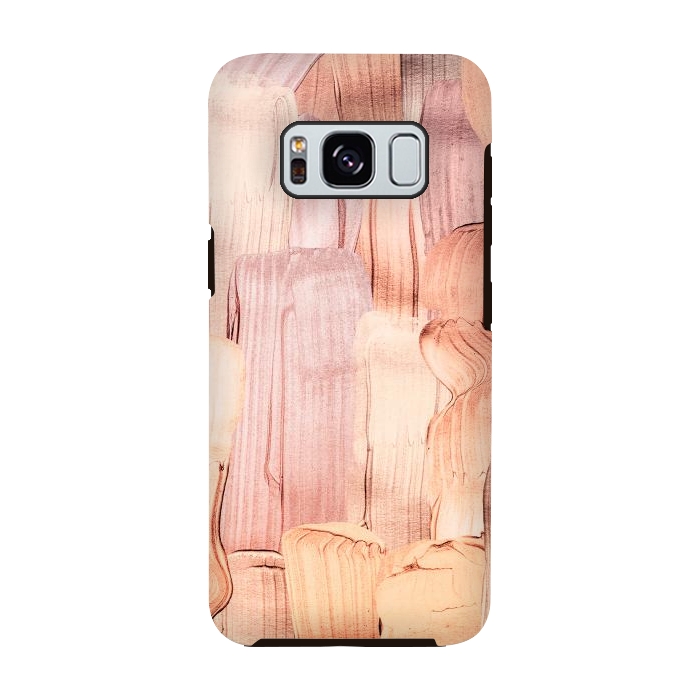 Galaxy S8 StrongFit Copper Blush Gold  Acrylic Brush Strokes by  Utart
