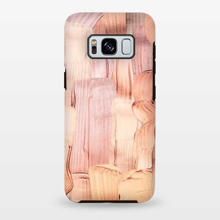Galaxy S8 plus StrongFit Copper Blush Gold  Acrylic Brush Strokes by  Utart