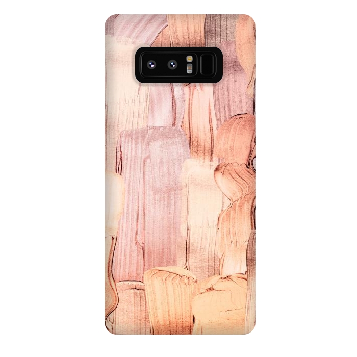 Galaxy Note 8 StrongFit Copper Blush Gold  Acrylic Brush Strokes by  Utart