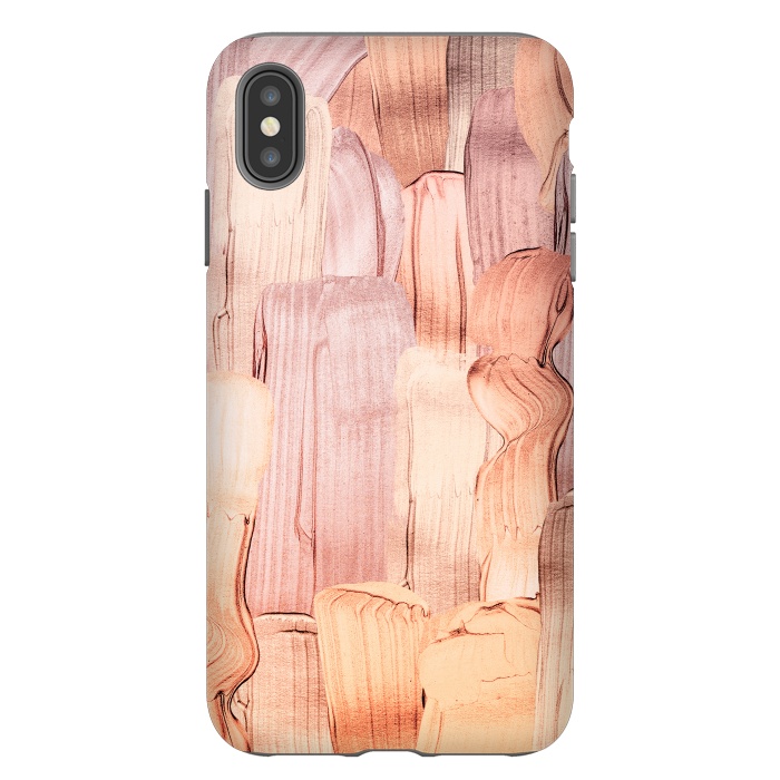 iPhone Xs Max StrongFit Copper Blush Gold  Acrylic Brush Strokes by  Utart