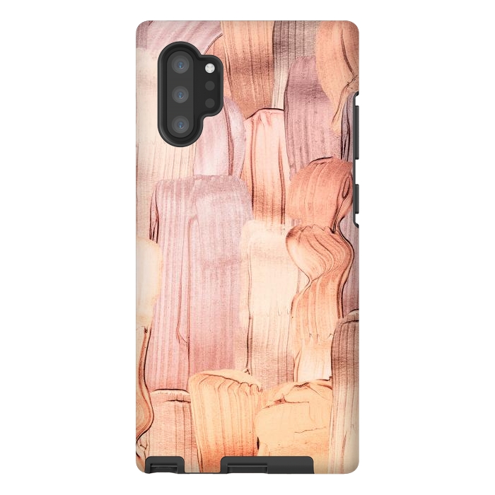 Galaxy Note 10 plus StrongFit Copper Blush Gold  Acrylic Brush Strokes by  Utart