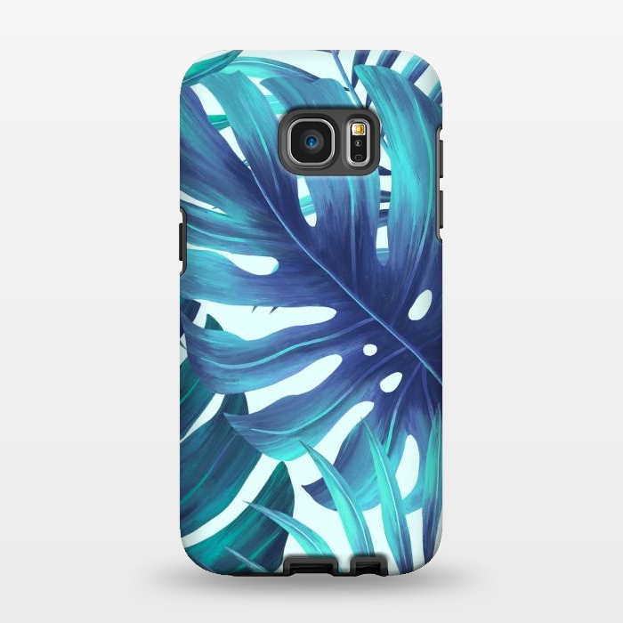 Galaxy S7 EDGE StrongFit blue Fern leaves by haroulita