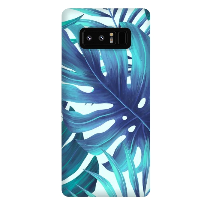 Galaxy Note 8 StrongFit blue Fern leaves by haroulita