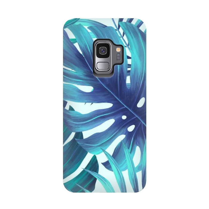 Galaxy S9 StrongFit blue Fern leaves by haroulita