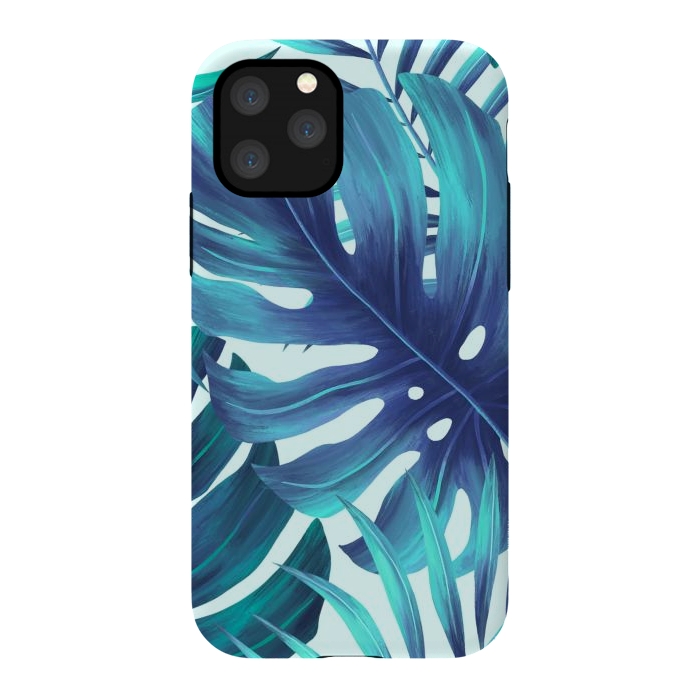 iPhone 11 Pro StrongFit blue Fern leaves by haroulita