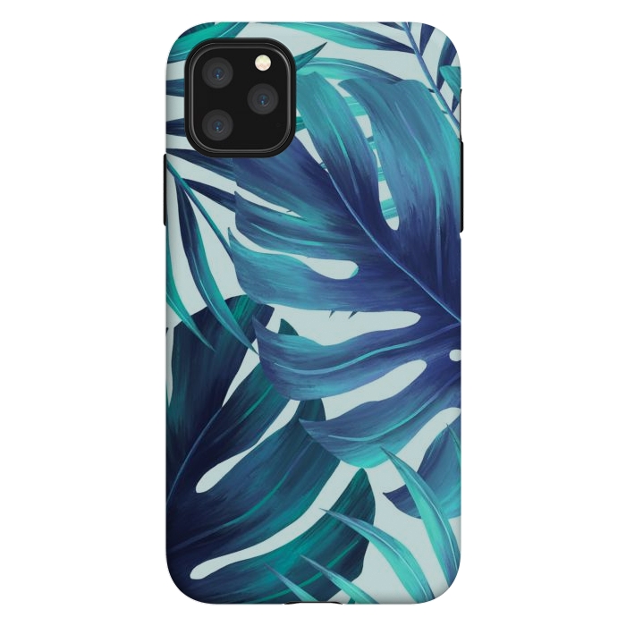 iPhone 11 Pro Max StrongFit blue Fern leaves by haroulita