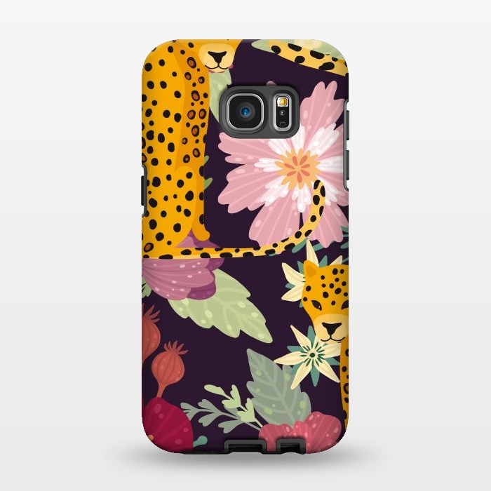 Galaxy S7 EDGE StrongFit floral leopard by haroulita