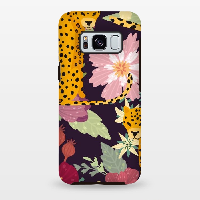 Galaxy S8 plus StrongFit floral leopard by haroulita
