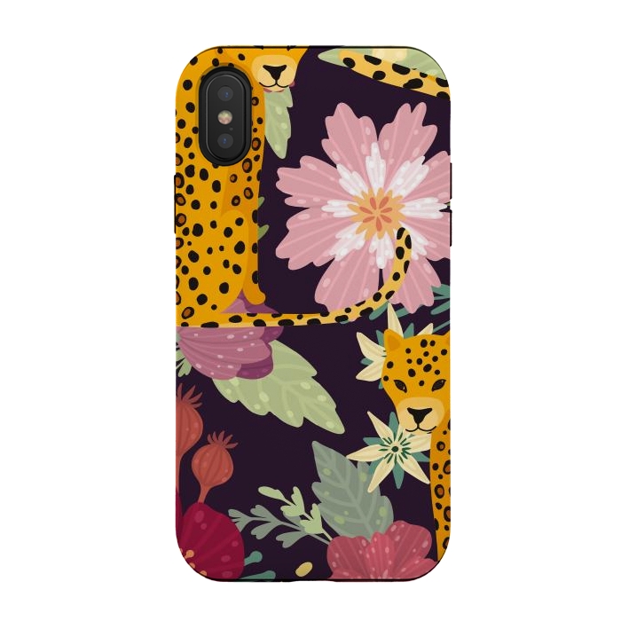 iPhone Xs / X StrongFit floral leopard by haroulita