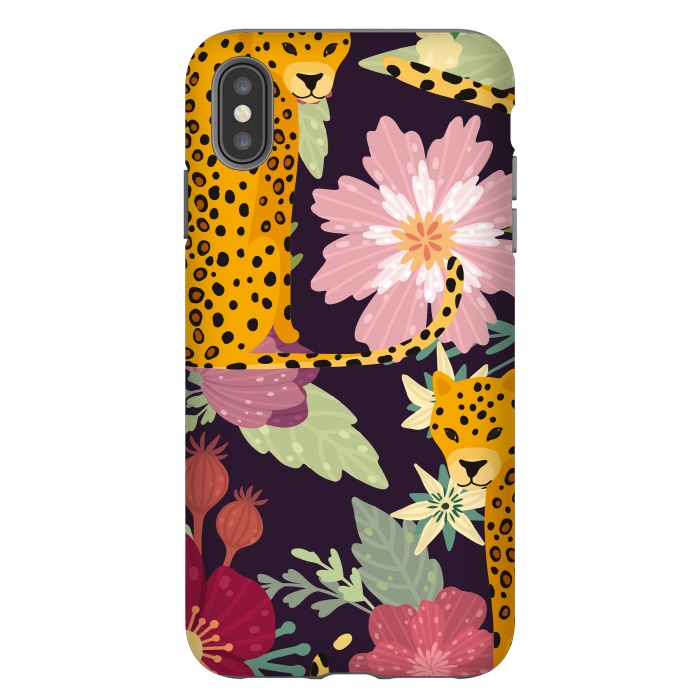 iPhone Xs Max StrongFit floral leopard by haroulita