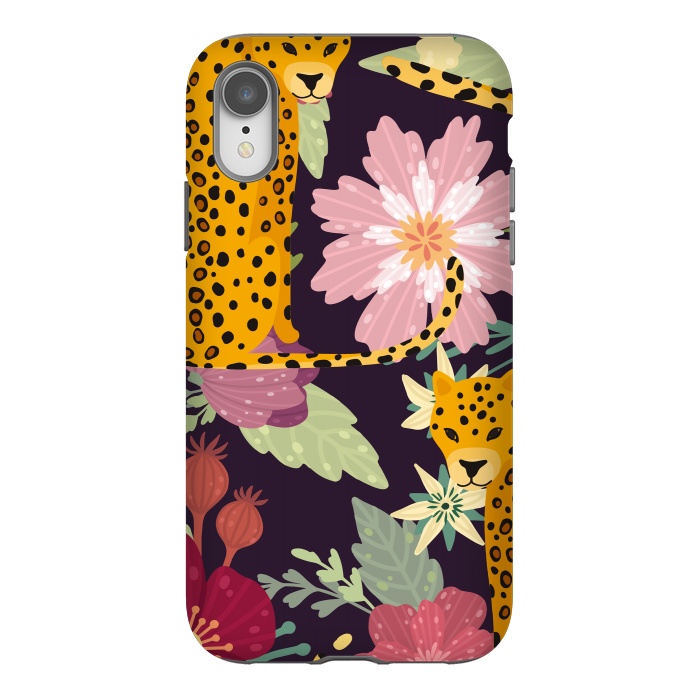 iPhone Xr StrongFit floral leopard by haroulita