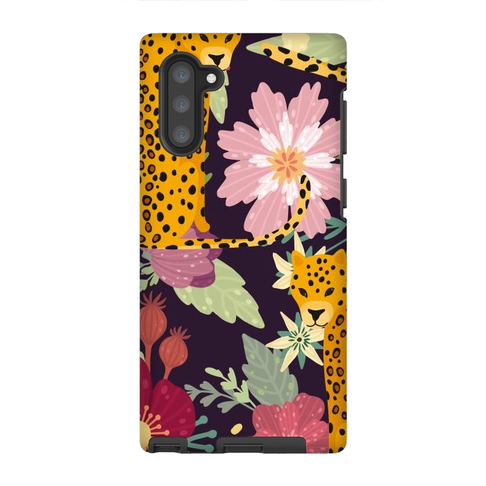 Galaxy Note 10 StrongFit floral leopard by haroulita