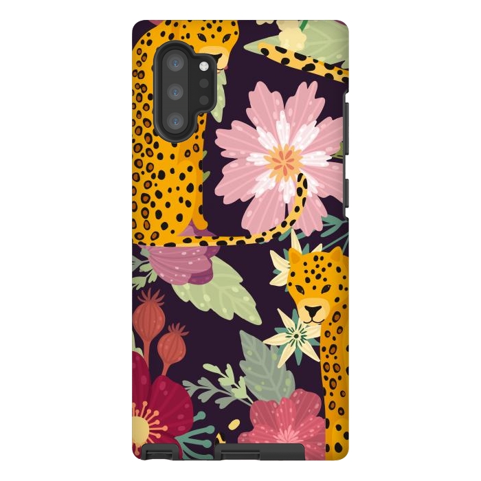 Galaxy Note 10 plus StrongFit floral leopard by haroulita