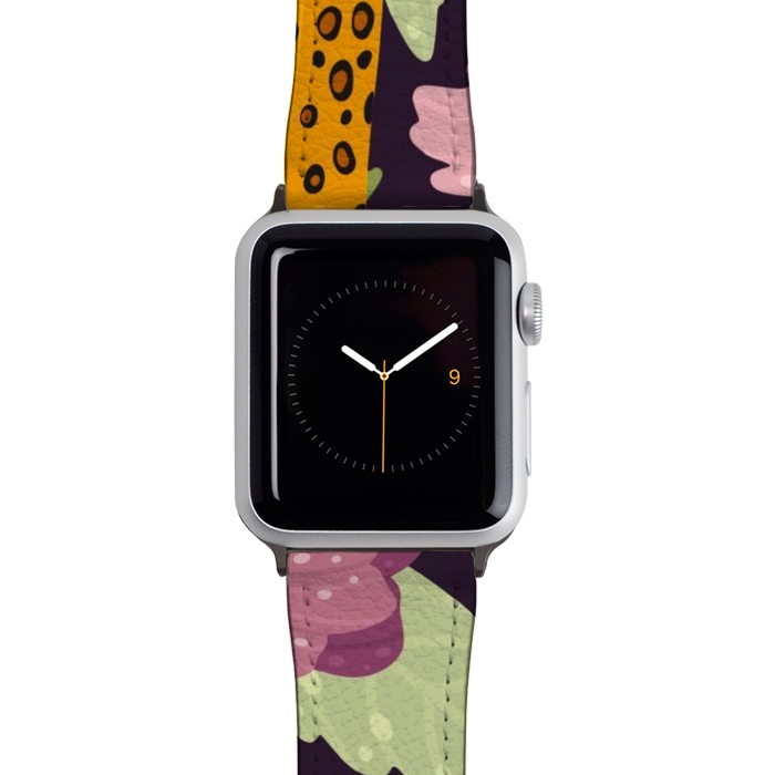 Watch 42mm / 44mm Strap PU leather floral leopard by haroulita