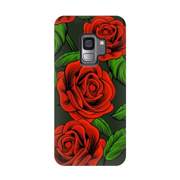 Galaxy S9 StrongFit red roses by haroulita