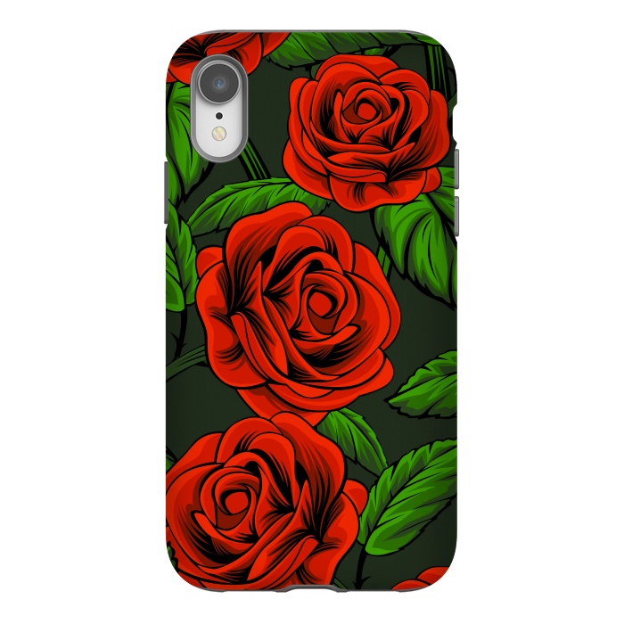 iPhone Xr StrongFit red roses by haroulita