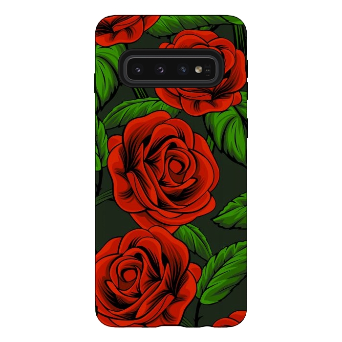 Galaxy S10 StrongFit red roses by haroulita