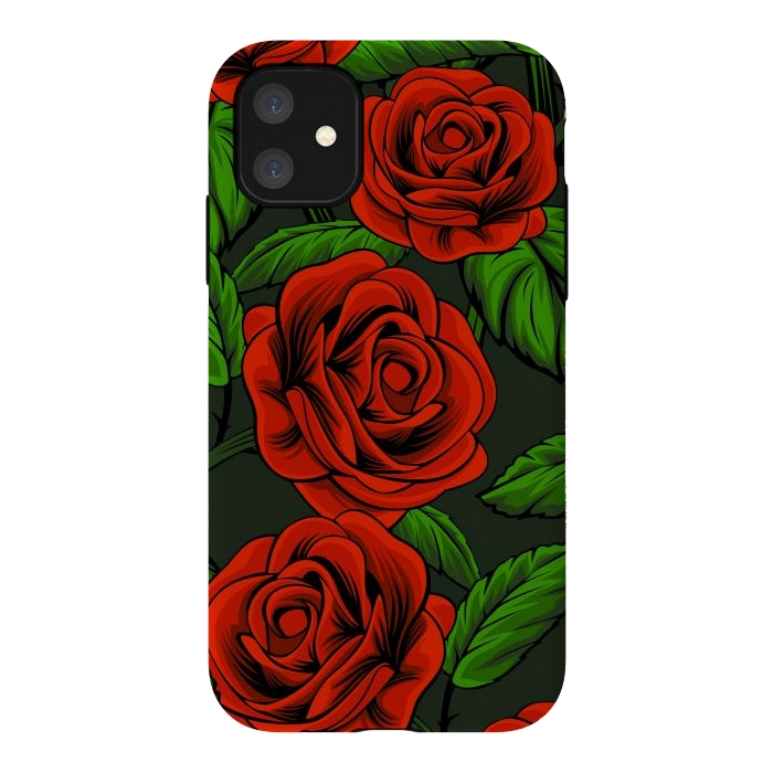 iPhone 11 StrongFit red roses by haroulita