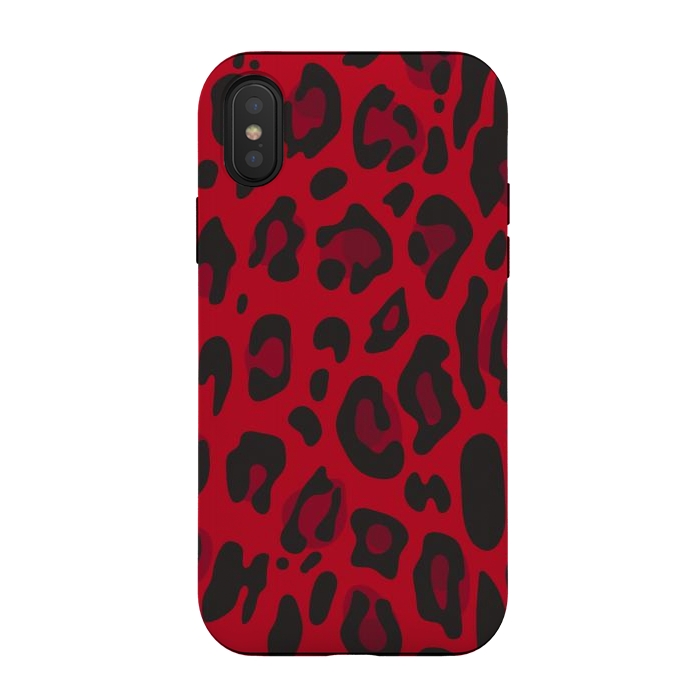 iPhone Xs / X StrongFit red animal print by haroulita