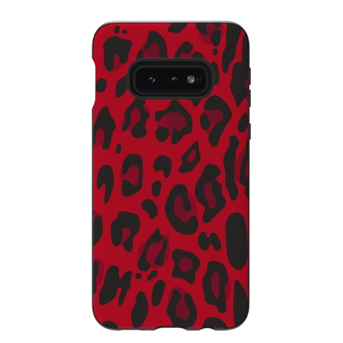 Galaxy S10e StrongFit red animal print by haroulita