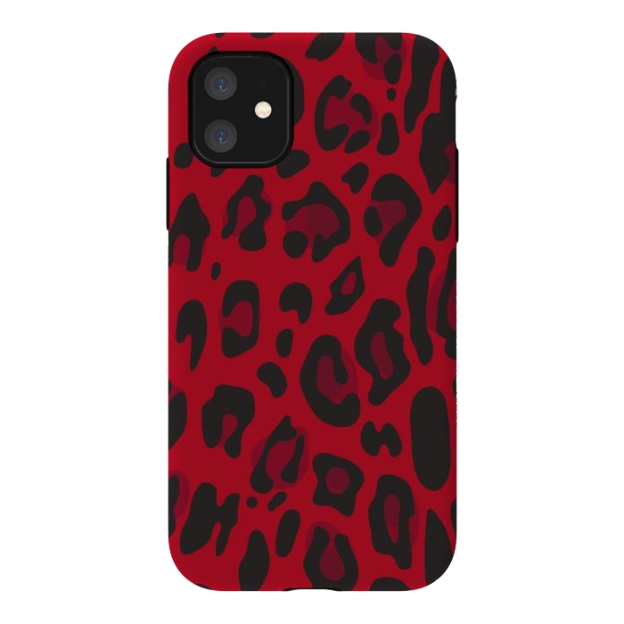 iPhone 11 StrongFit red animal print by haroulita