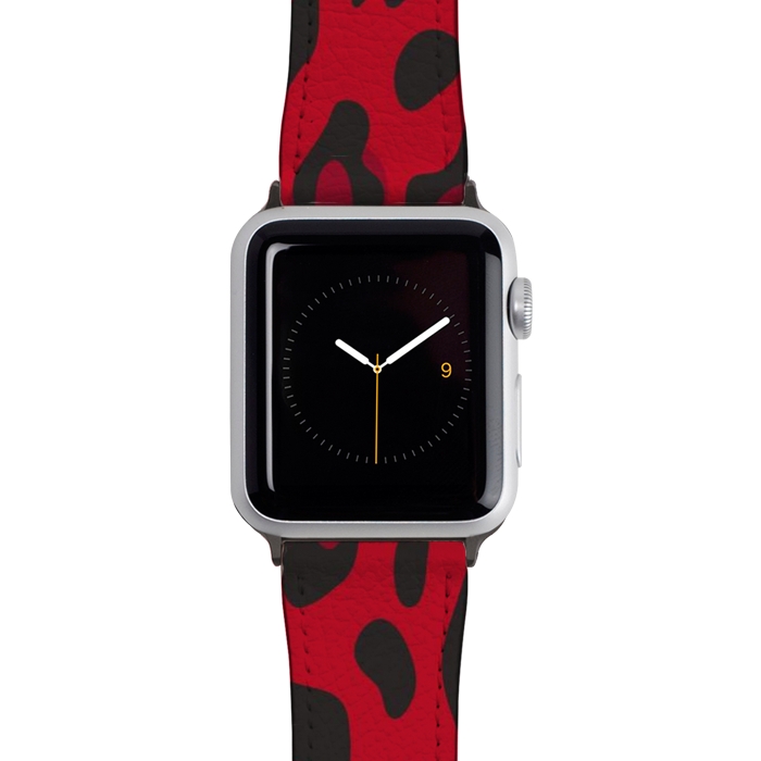Watch 42mm / 44mm Strap PU leather red animal print by haroulita