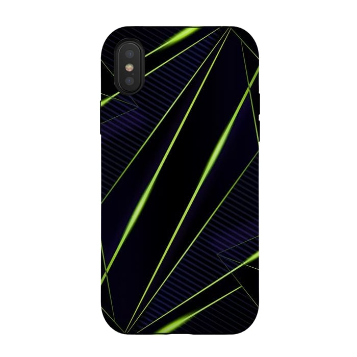 iPhone Xs / X StrongFit vivid green geometric by haroulita