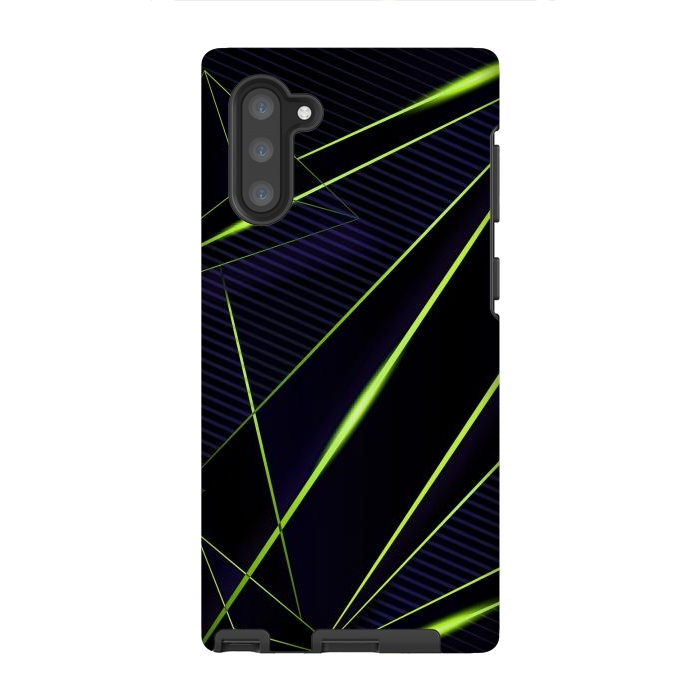 Galaxy Note 10 StrongFit vivid green geometric by haroulita