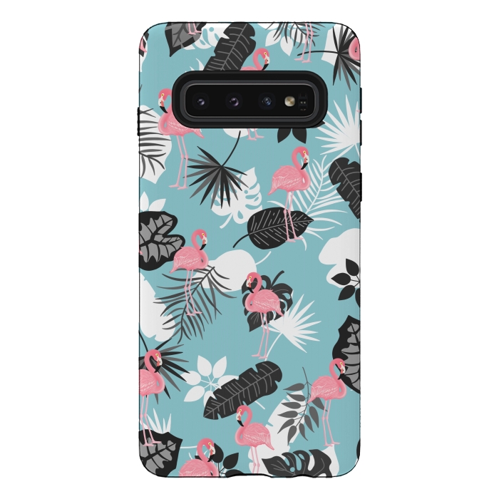 Galaxy S10 StrongFit Pink flamingo by Jms