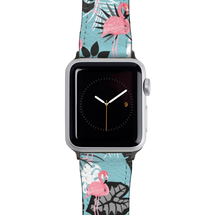 Watch 42mm / 44mm Strap PU leather Pink flamingo by Jms