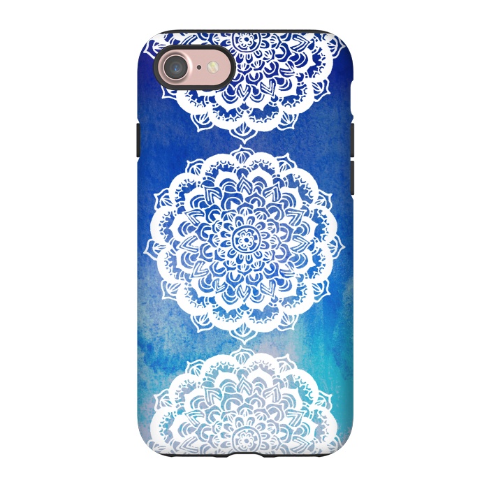 iPhone 7 StrongFit Intricate Mandala on Watercolor Blue by Tangerine-Tane