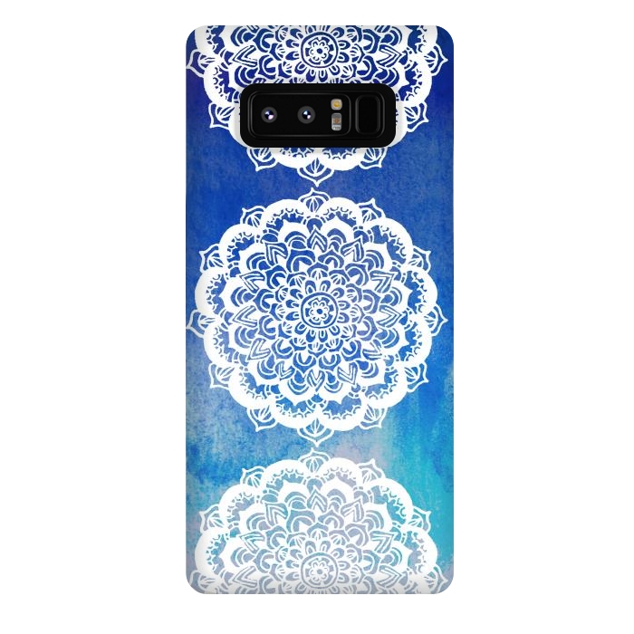Galaxy Note 8 StrongFit Intricate Mandala on Watercolor Blue by Tangerine-Tane