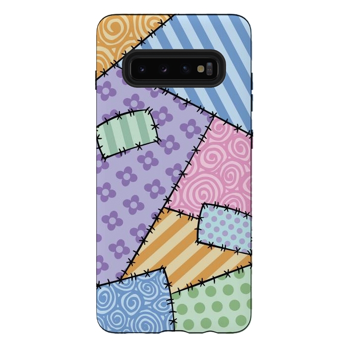Galaxy S10 plus StrongFit Patchwork by Laura Nagel