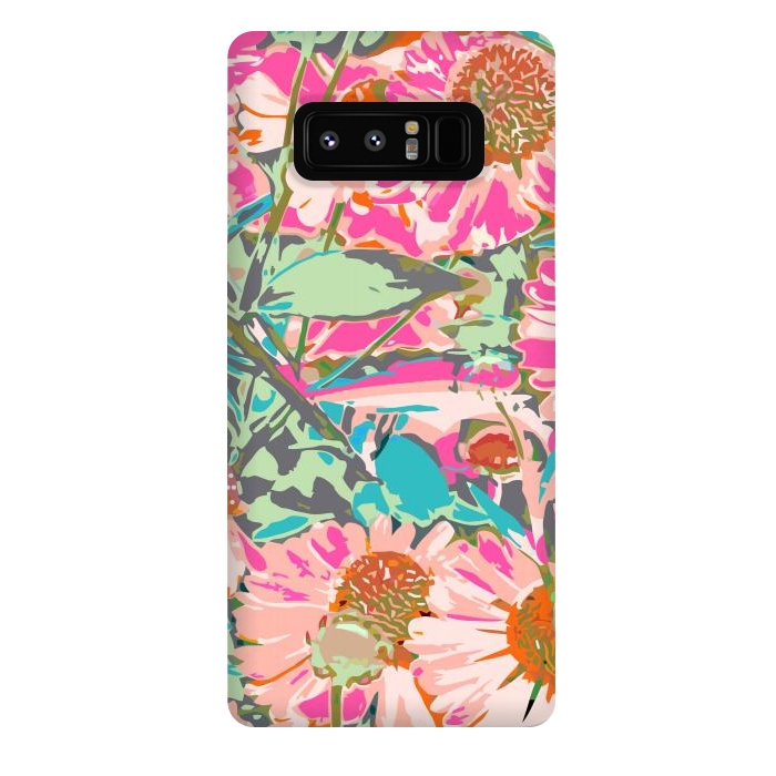 Galaxy Note 8 StrongFit Pink Sunflowers Pattern by Uma Prabhakar Gokhale
