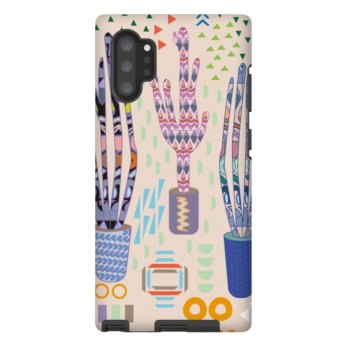 Galaxy Note 10 plus StrongFit Cactus desert with pattern by Nina Leth