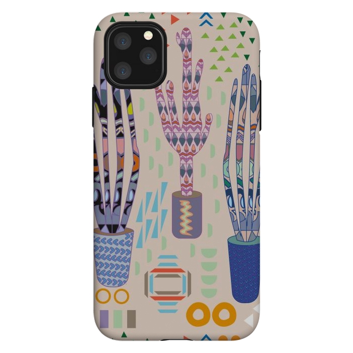 iPhone 11 Pro Max StrongFit Cactus desert with pattern by Nina Leth