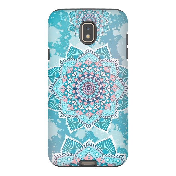 Galaxy J7 StrongFit Flower mandala turquoise blue by Jms