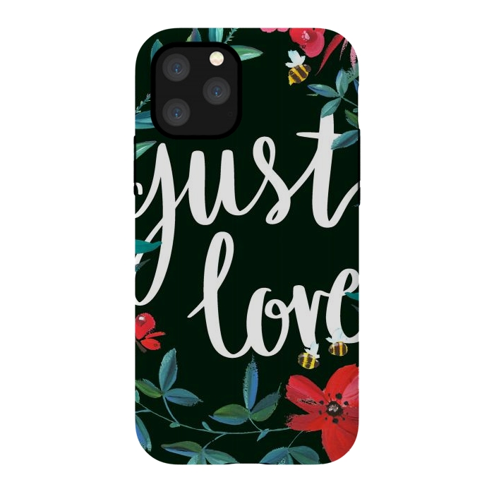 iPhone 11 Pro StrongFit Just love flower painting quote by Oana 