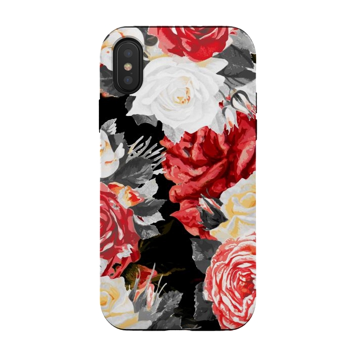 iPhone Xs / X StrongFit Red and white roses by Oana 
