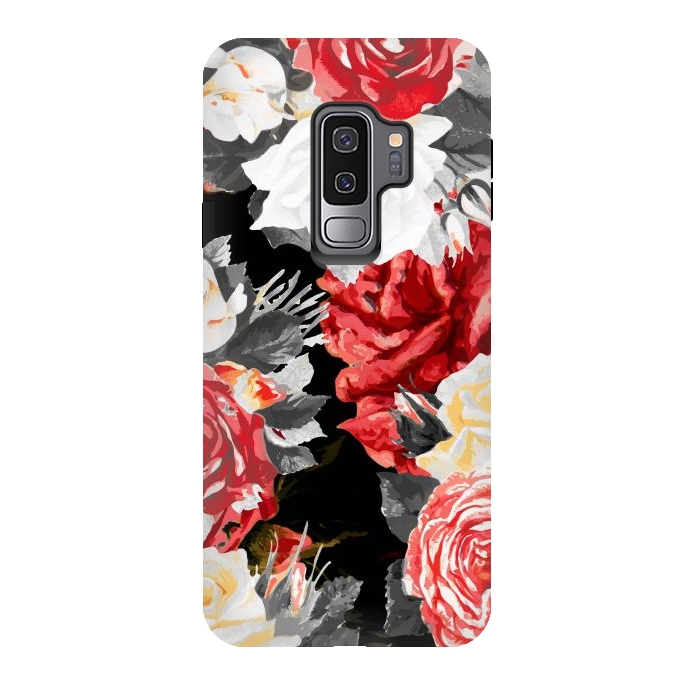 Galaxy S9 plus StrongFit Red and white roses by Oana 
