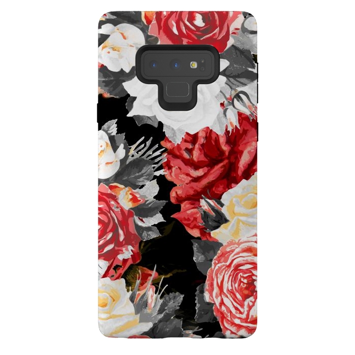 Galaxy Note 9 StrongFit Red and white roses by Oana 