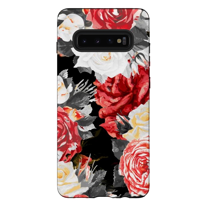 Galaxy S10 plus StrongFit Red and white roses by Oana 