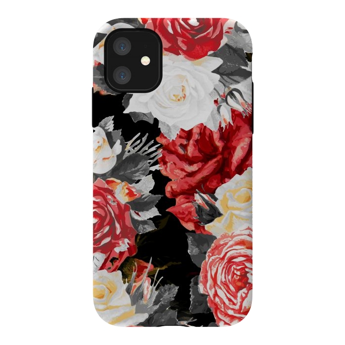 iPhone 11 StrongFit Red and white roses by Oana 