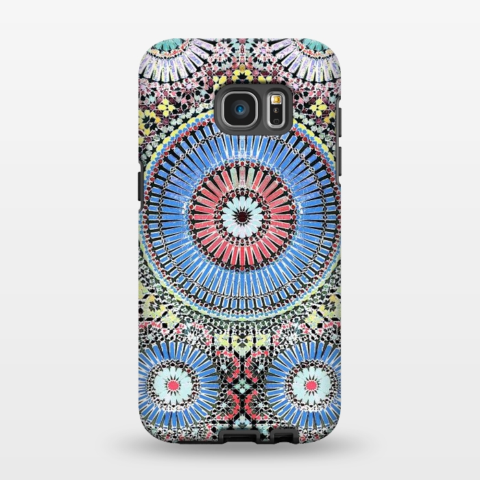 Galaxy S7 EDGE StrongFit Colorful Moroccan inspired mosaic tiles by Oana 