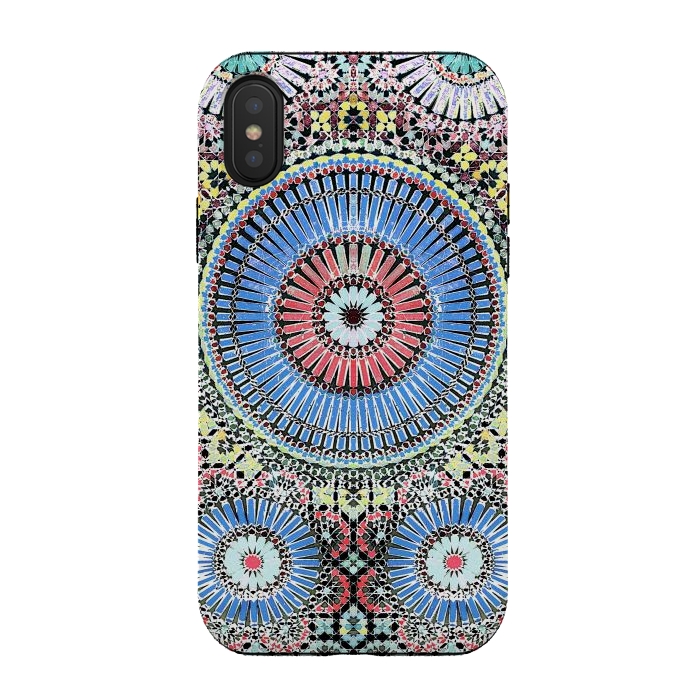 iPhone Xs / X StrongFit Colorful Moroccan inspired mosaic tiles by Oana 
