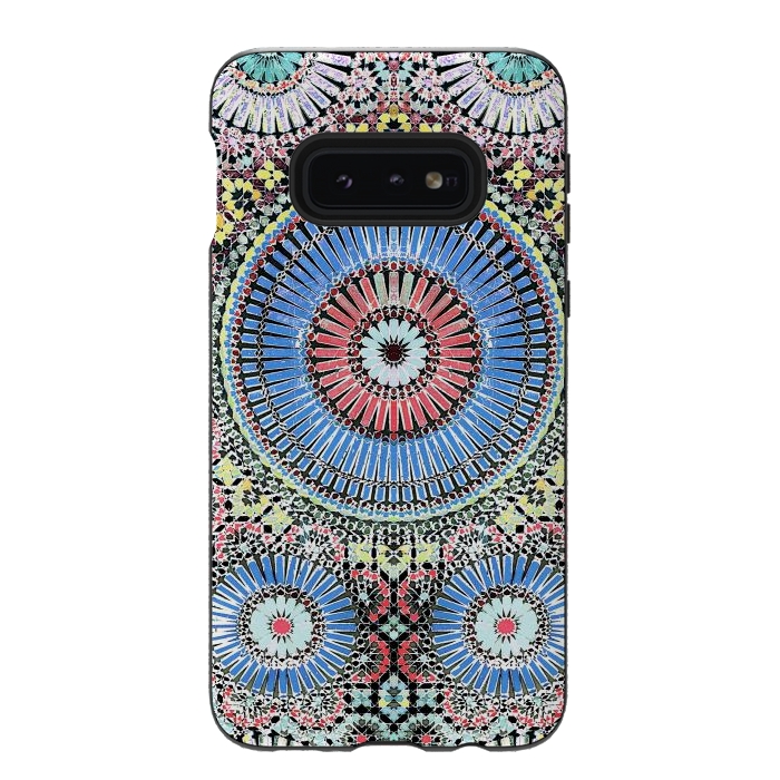 Galaxy S10e StrongFit Colorful Moroccan inspired mosaic tiles by Oana 