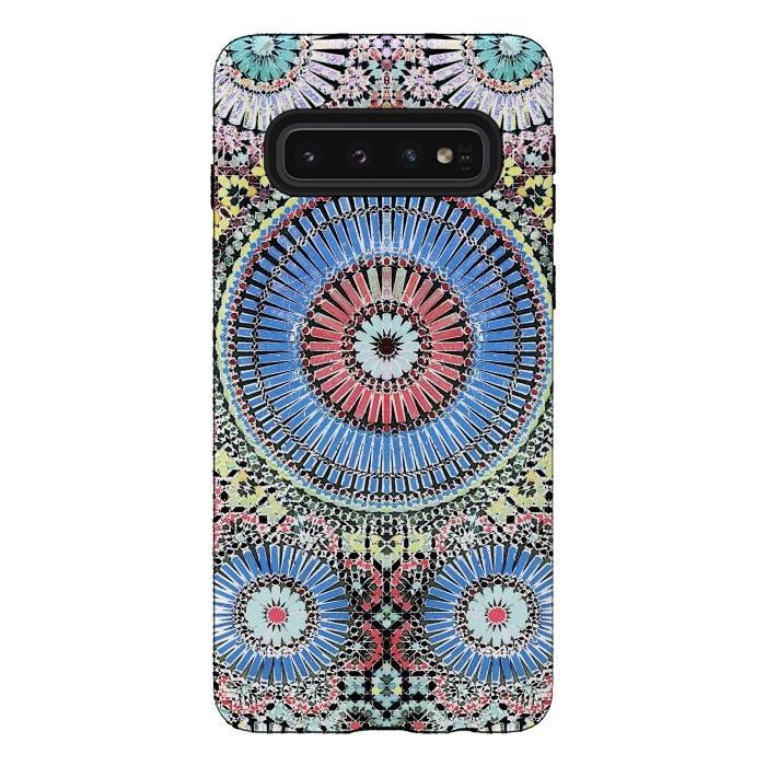 Galaxy S10 StrongFit Colorful Moroccan inspired mosaic tiles by Oana 